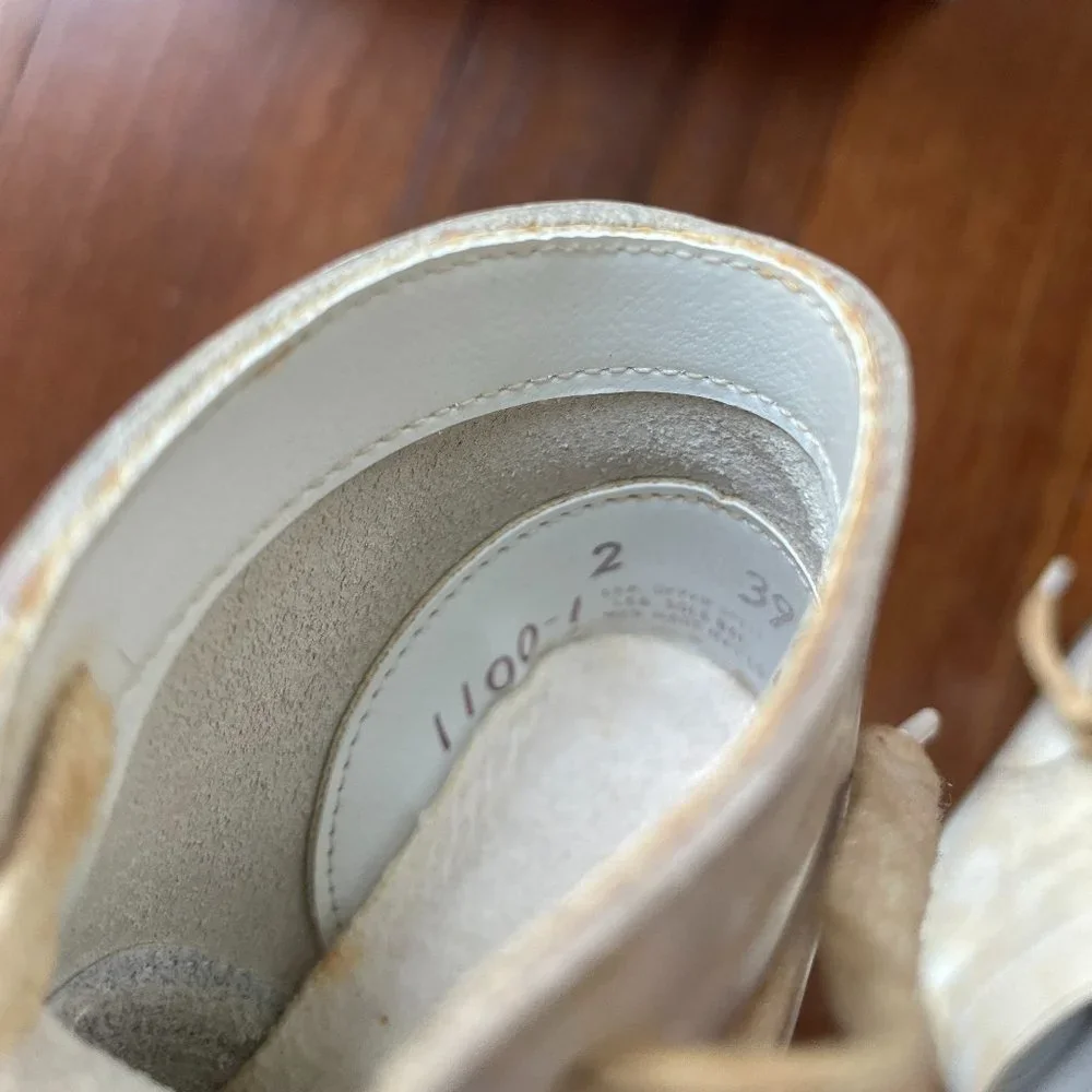 Vintage 1970's White Lace Up Walker Baby Shoes